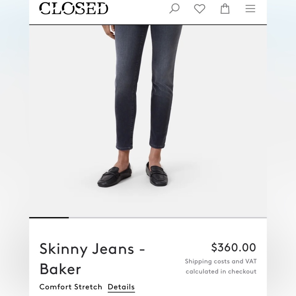 Closed Italian Jeans Skinny Baker Black Organic Cotton Ankle Crop Size 27 - Picture 12 of 12